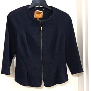 Ted Baker Women’s Honeycomb Jacquard Jacket & Pant Suit Dark Navy